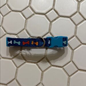 Blue Dog Collar with Bone Pattern